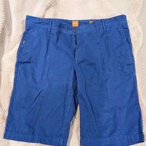 Hugo Boss Men's Blue Flat Front Shorts